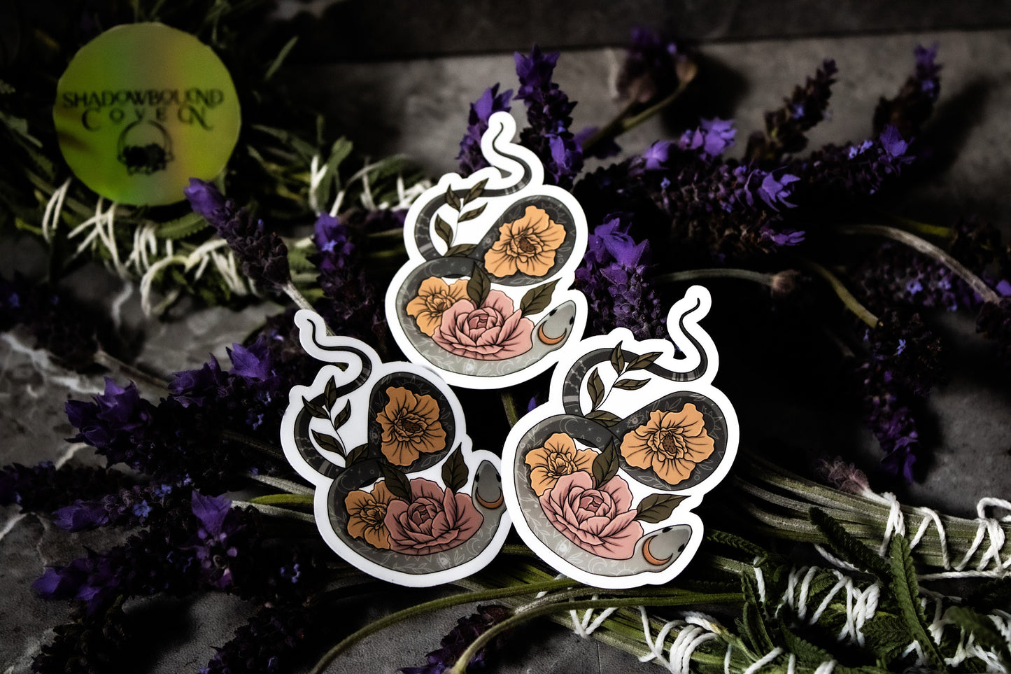 Sake With Florals - Waterproof vinyl sticker/decal