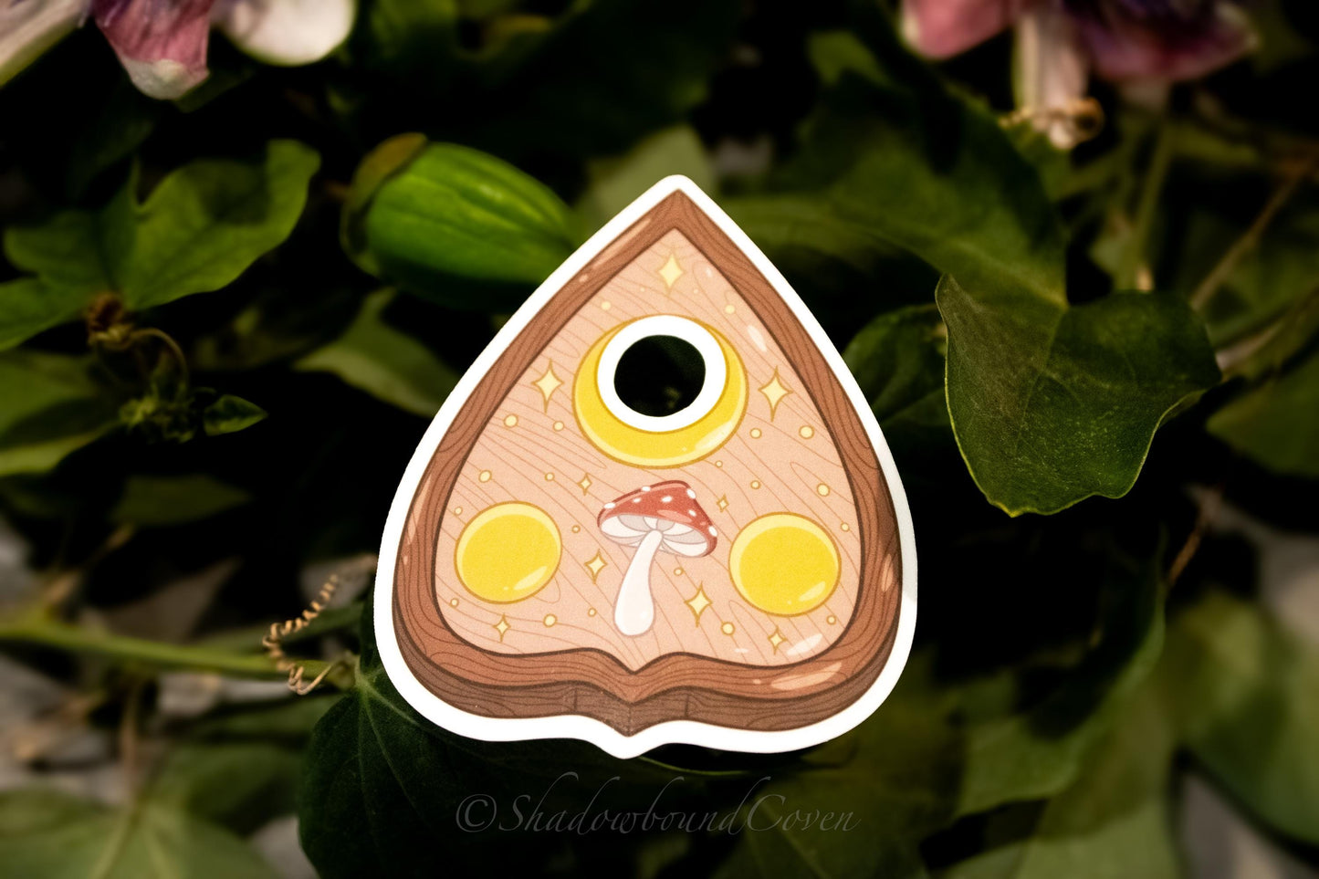 Planchet with Mushroom and Crescent Moon - Waterproof Vinyl Sticker