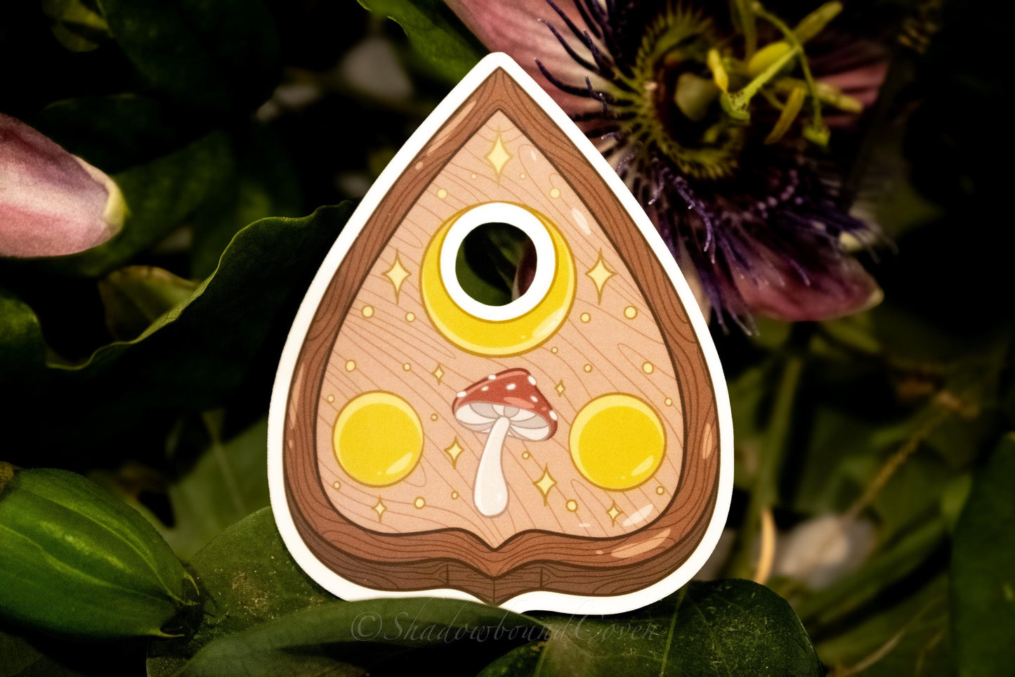Planchet with Mushroom and Crescent Moon - Waterproof Vinyl Sticker