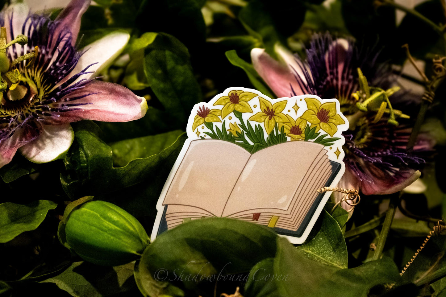 Floral Wildflower Book - Waterproof Vinyl Sticker