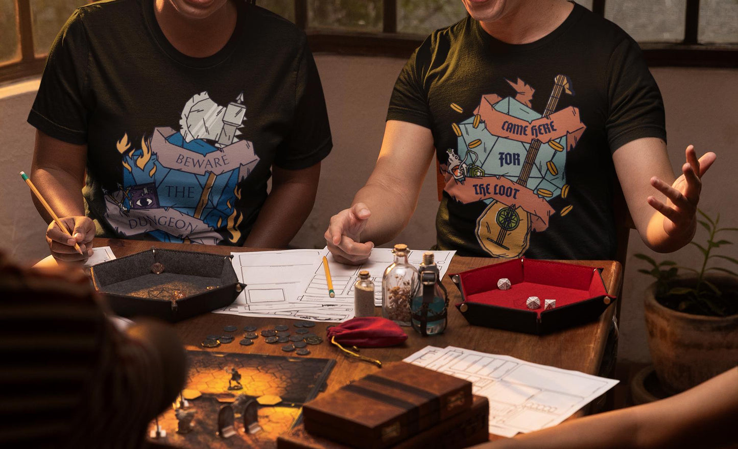 Here for the Loot Unisex Black T-Shirt - Dungeon Supplies