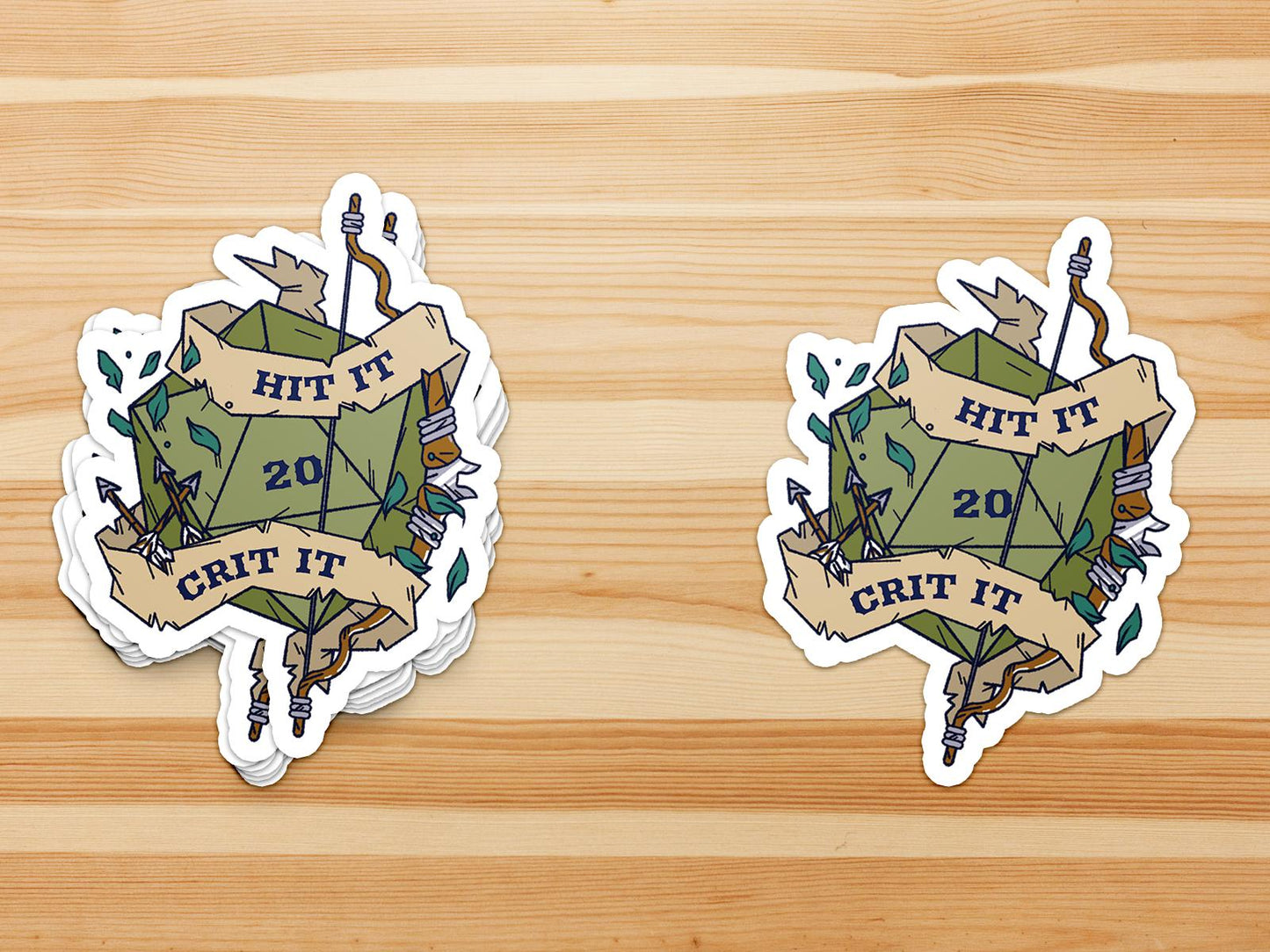 Hit It, Crit It - D20 Permanent Waterproof Vinyl Sticker - Dungeon Supplies