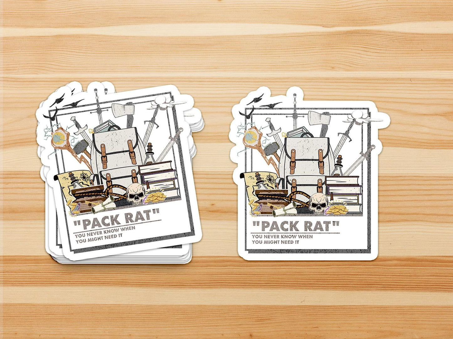 Pack Rat Sticker – Permanent Waterproof Vinyl for Loot Hoarders!