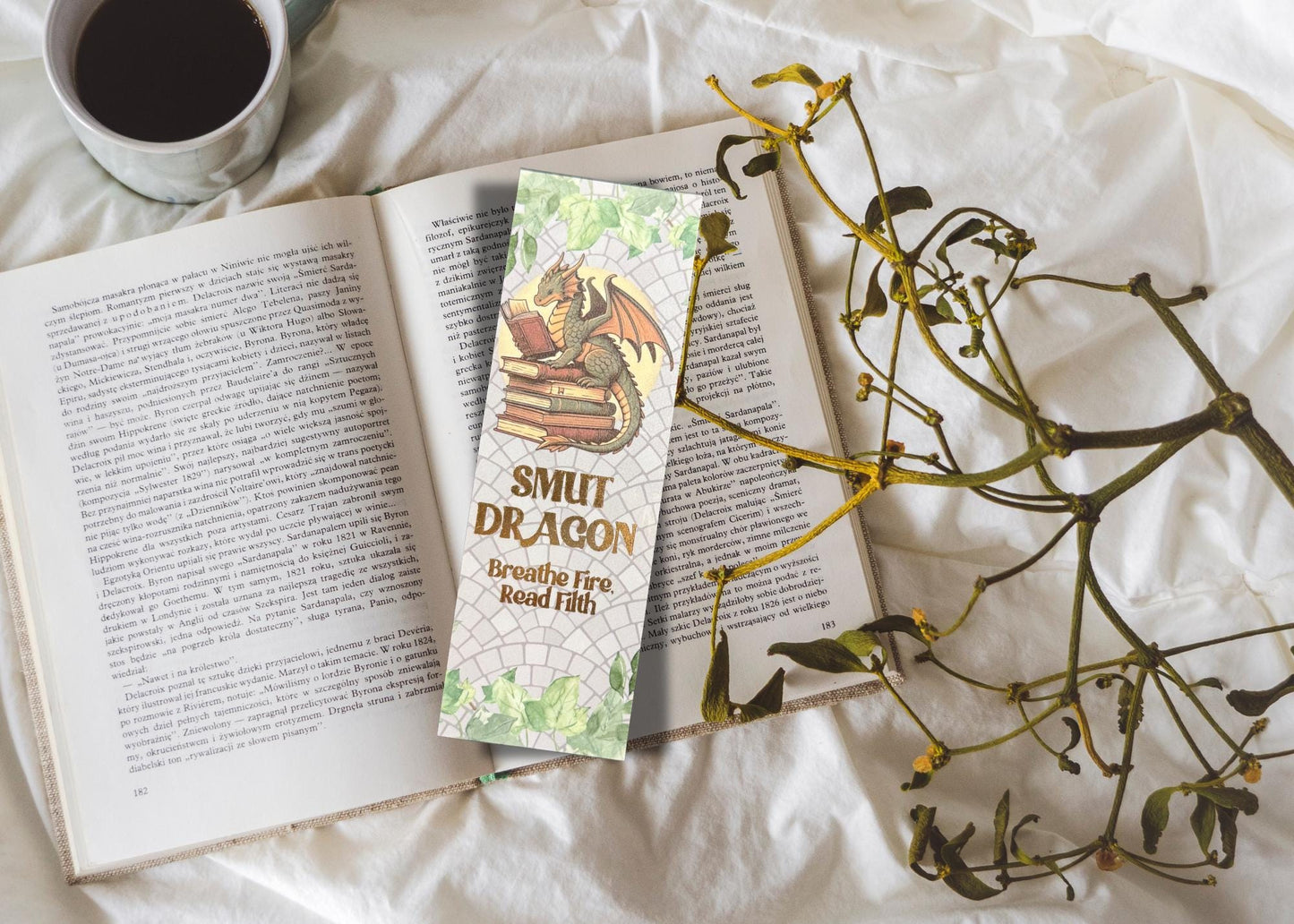 Smut Dragon – Gold Foil Fantasy Bookmark for Spicy Book Lovers