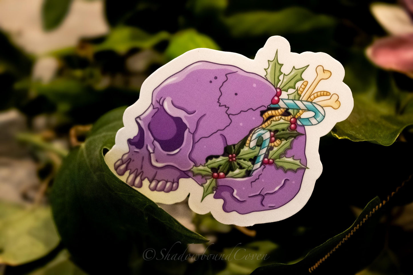 Dark Academia Pastel Skull Holiday Waterproof Vinyl Sticker