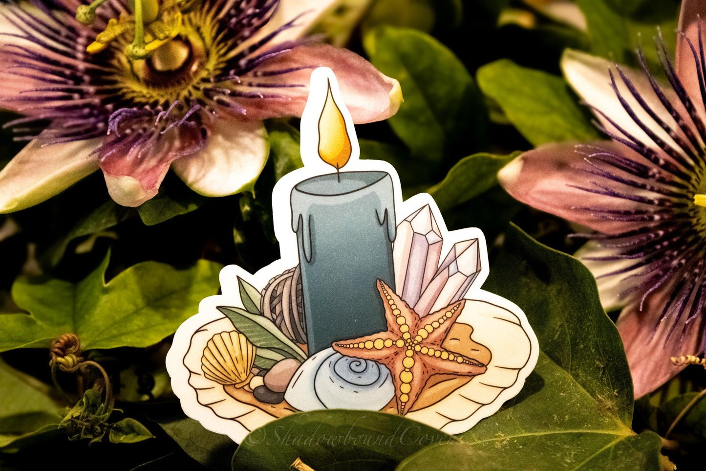 Ocean Shells Candle -  Waterproof Vinyl Sticker