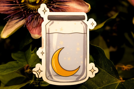 Moon Water in a Jar -  Waterproof Vinyl Sticker