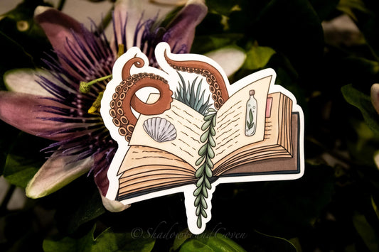 Oceanic Tentical and Seaweed Book -  Waterproof Vinyl Sticker