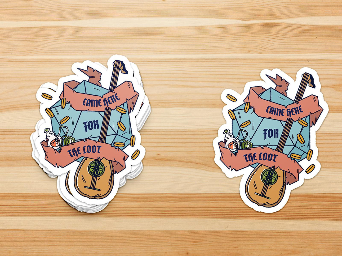 Here for the Loot Waterproof Vinyl Sticker - Dungeon Supplies 