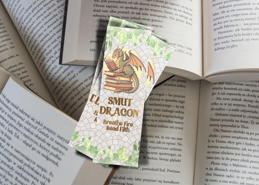 Smut Dragon – Gold Foil Fantasy Bookmark for Spicy Book Lovers